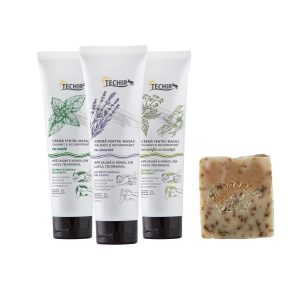 SET CREME PENTRU MASAJ CALMANT SI RECONFORTANT + SAPUN RECONFORTANT CADOU