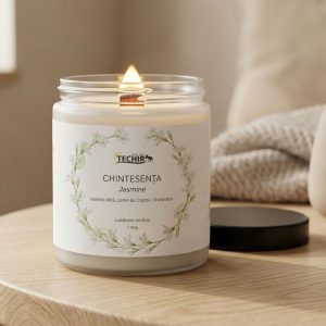Chintesența Jasmine – Lumânare naturală parfumată, cu iasomie, cașmir și chihlimbar